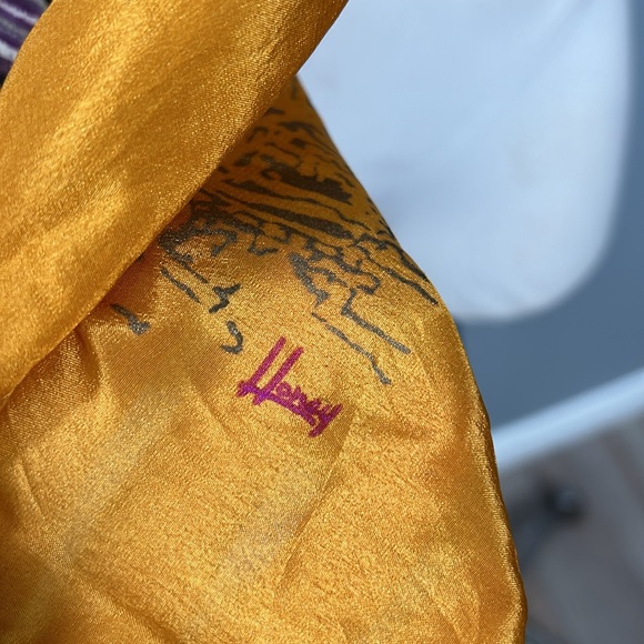 Honey silk square floral abstract shimmer scarf women’s - Picture 5 of 12